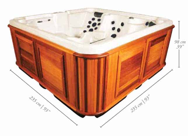 Side view of a Klondiker hot tub